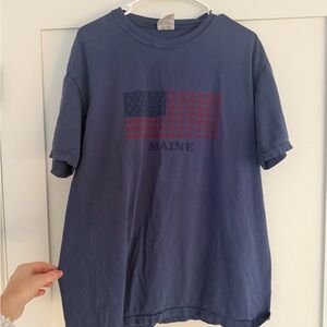 Blue Shirt with Flag Design